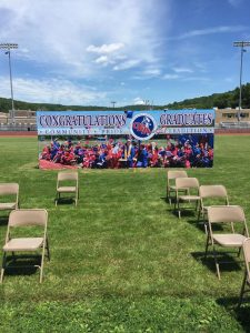 temporary-signage-event-graduation-3i-graphics.jpg | 3i Graphics & Signs Temporary graduation event signage displayed on a school athletic field